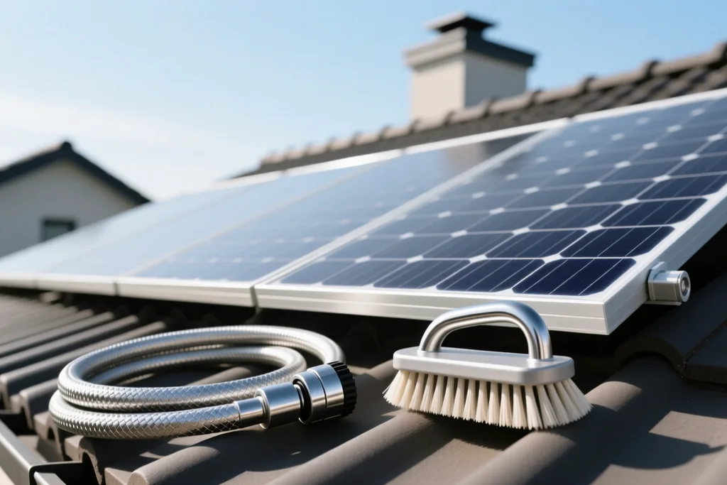Revisión del estado de una instalación solar fotovoltaica durante el mantenimiento anual