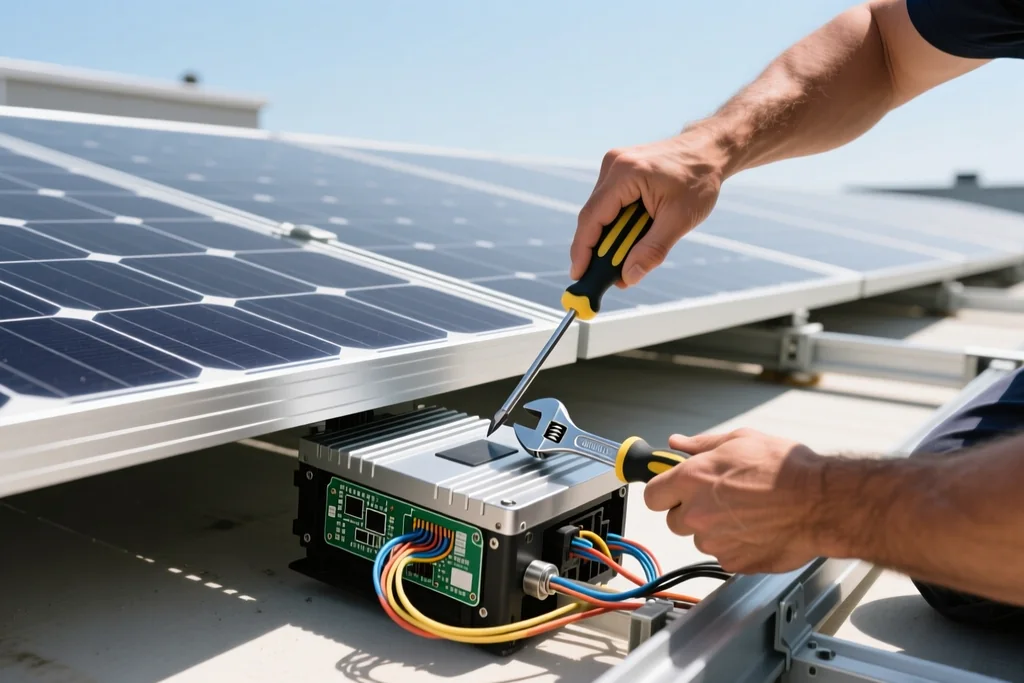 Sustitución de un microinversor bajo un panel solar