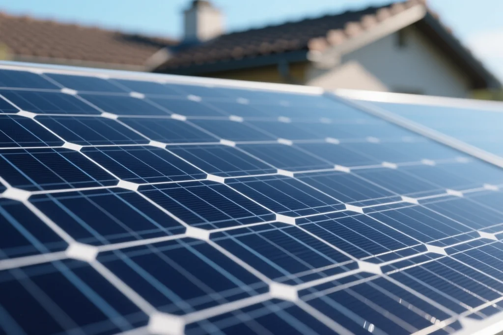 Panel solar monocristalino de células negras uniformes