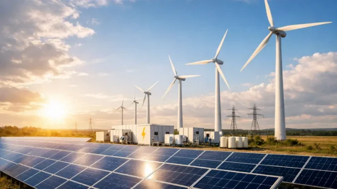 Centrales híbridas solar y eólica en la energía